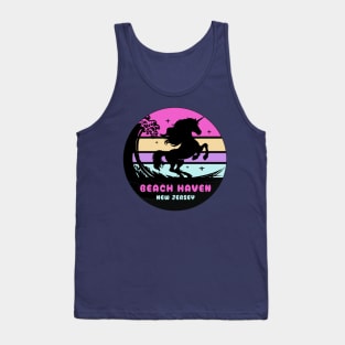 Surfing Unicorn At Beach Haven, New Jersey Tank Top